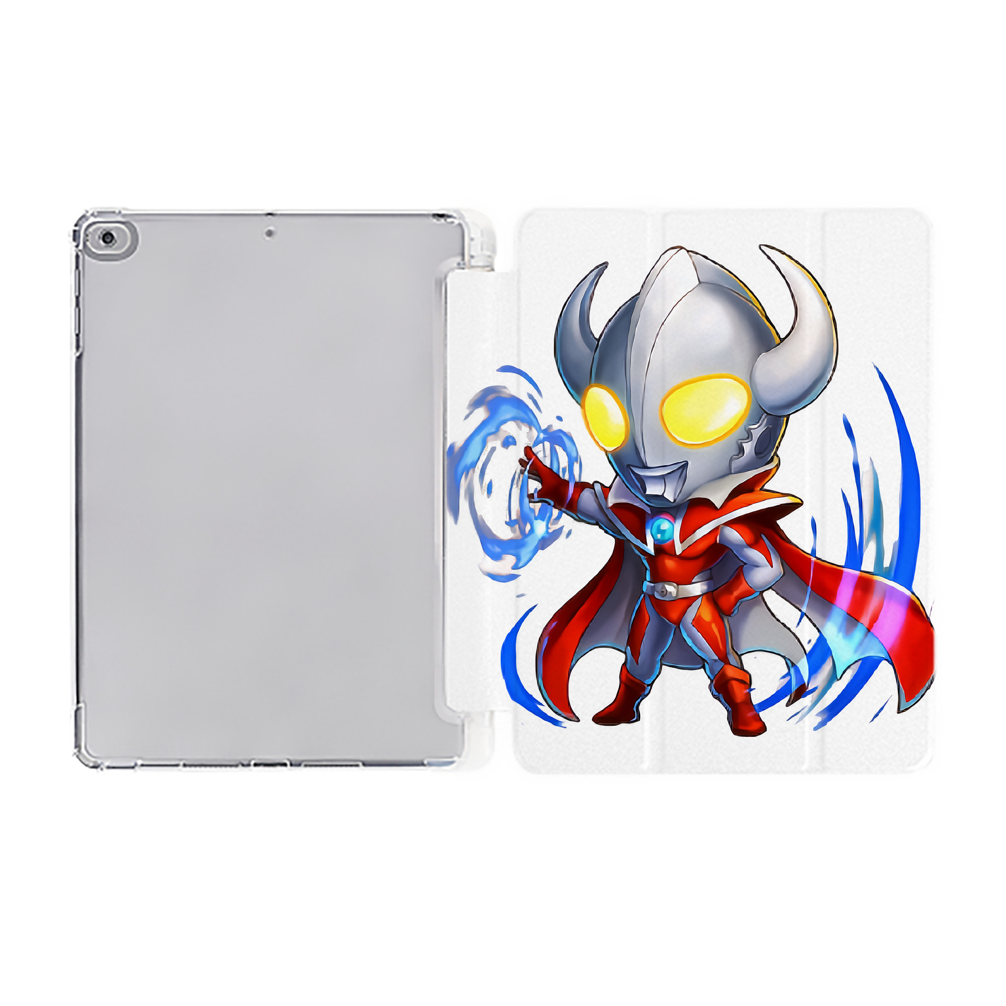 （画像用） ウルトラマン Ultraman IPad ケース ペン収納付き 三つ折りスタンド PUレザー×シリコン 対応機種9.5/10.5/10.9インチ
